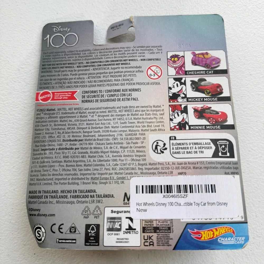 New Disney‎ 100 Hot Wheels Minnie Mouse Character Car